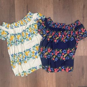 Old Navy Bundle; 2 off the shoulder floral tops
